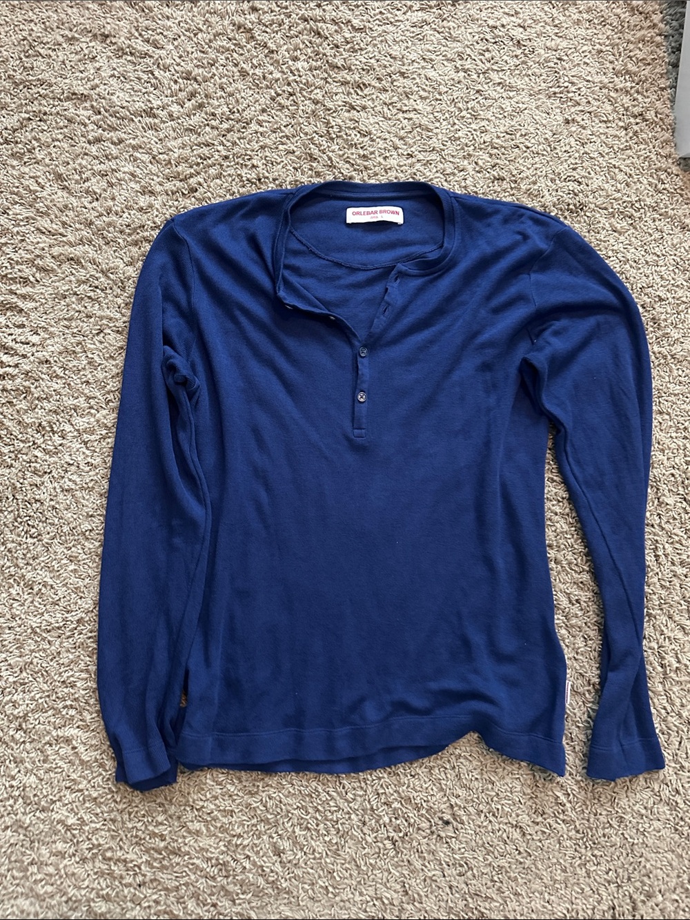 Orlebar Brown Navy Long-Sleeve cashmere-modal blend Henley
